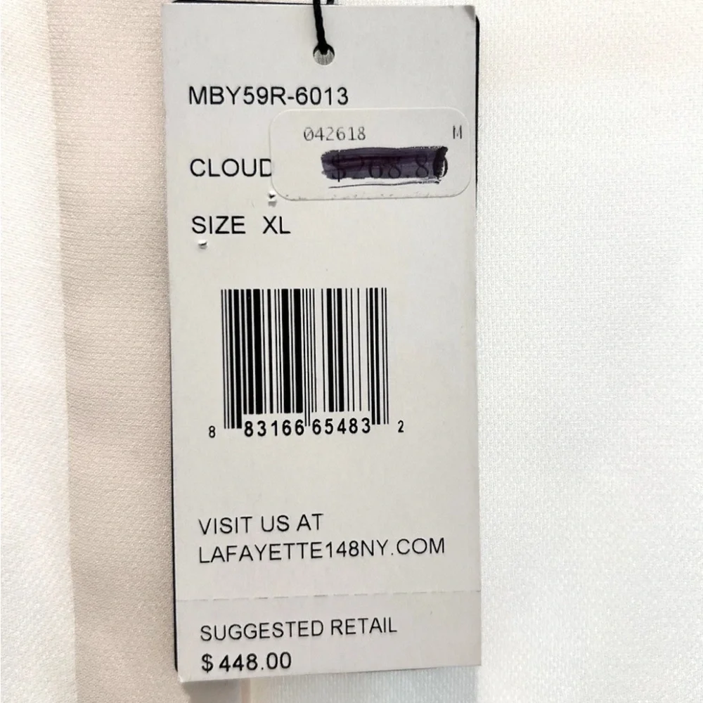 Lafayette 148 New York 100% Silk Pleated Shelia Bell Sleeve Blouse Size XL NWT - Picture 5 of 6